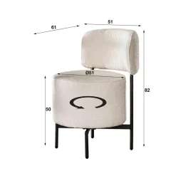 WoonStijl Eettafelstoel cocktail draaibaar Boucle grijs