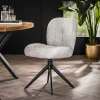 WoonStijl Eettafelstoel Comfort draaibaar Boucle Zilver