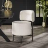 WoonStijl Eettafelstoel cocktail draaibaar Boucle wit