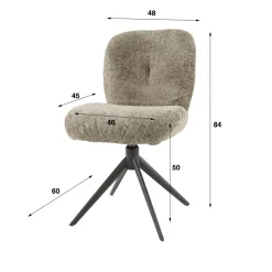 WoonStijl Eettafelstoel Comfort draaibaar Boucle Wit