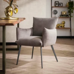 WoonStijl Eettafelstoel Lobby velvet antraciet