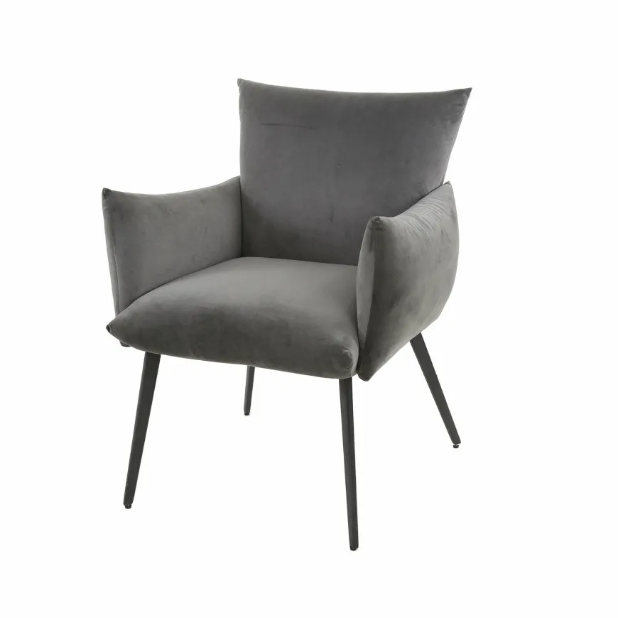 WoonStijl Eettafelstoel Lobby velvet antraciet