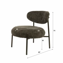 WoonStijl Fauteuil Round - Tissee cargo bruin