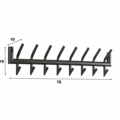 WoonStijl Garderobe 2x8 haaks ronde buis