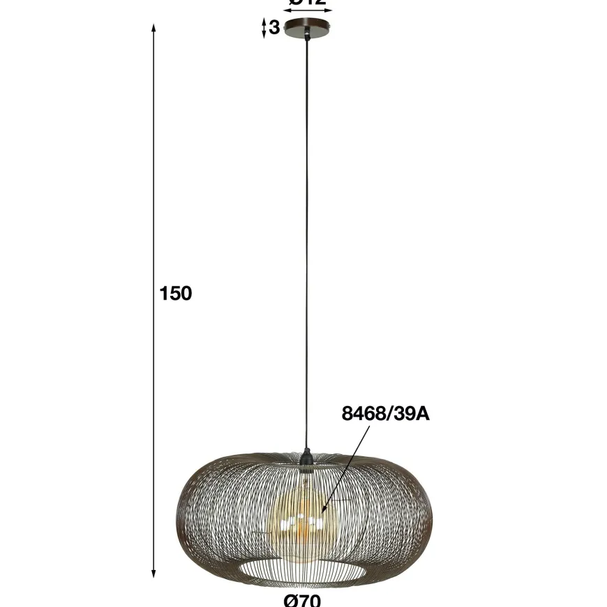 WoonStijl Hanglamp Ø70 copper twist
