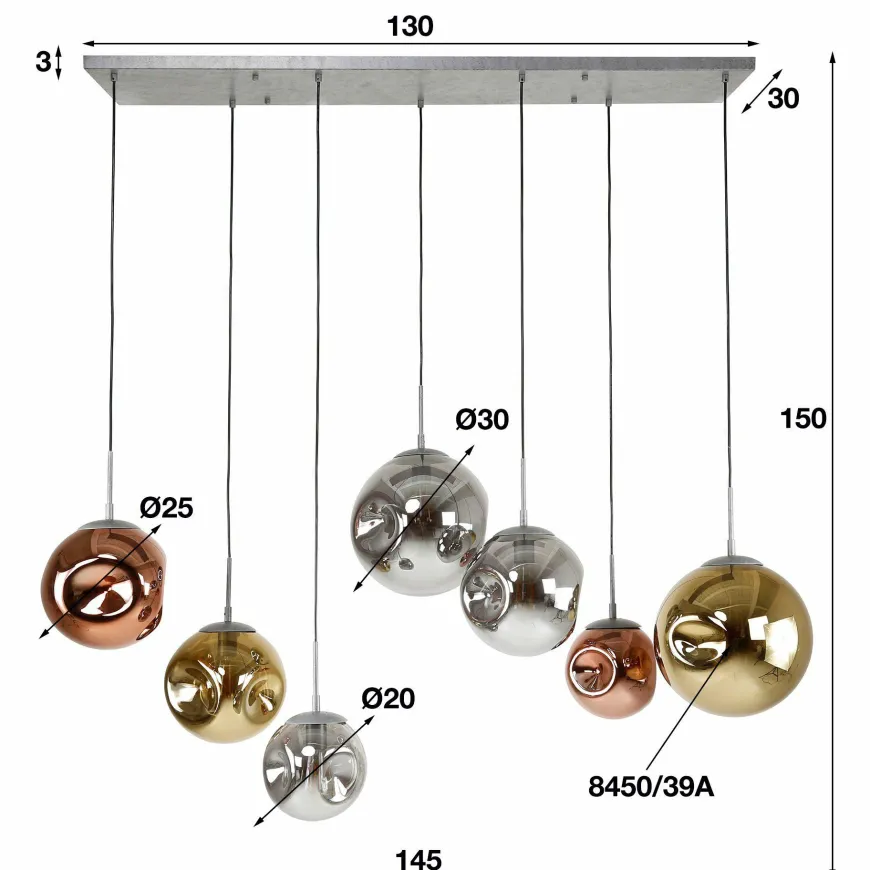 WoonStijl Hanglamp 4+3 stellar