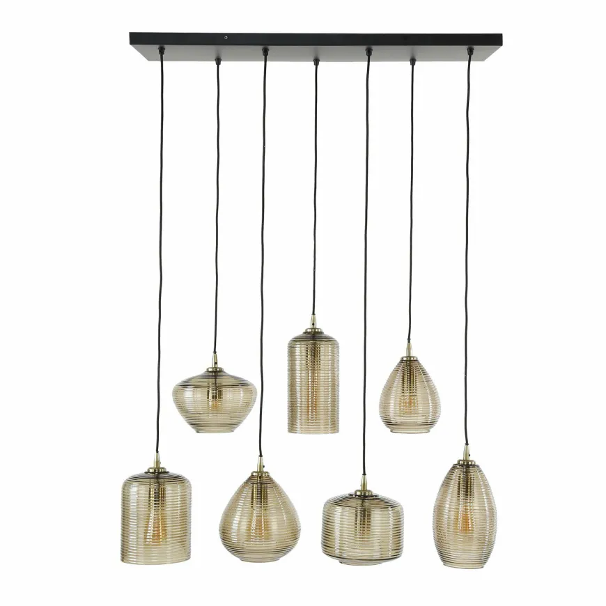 WoonStijl Hanglamp 4+3 stripe glass horizontal