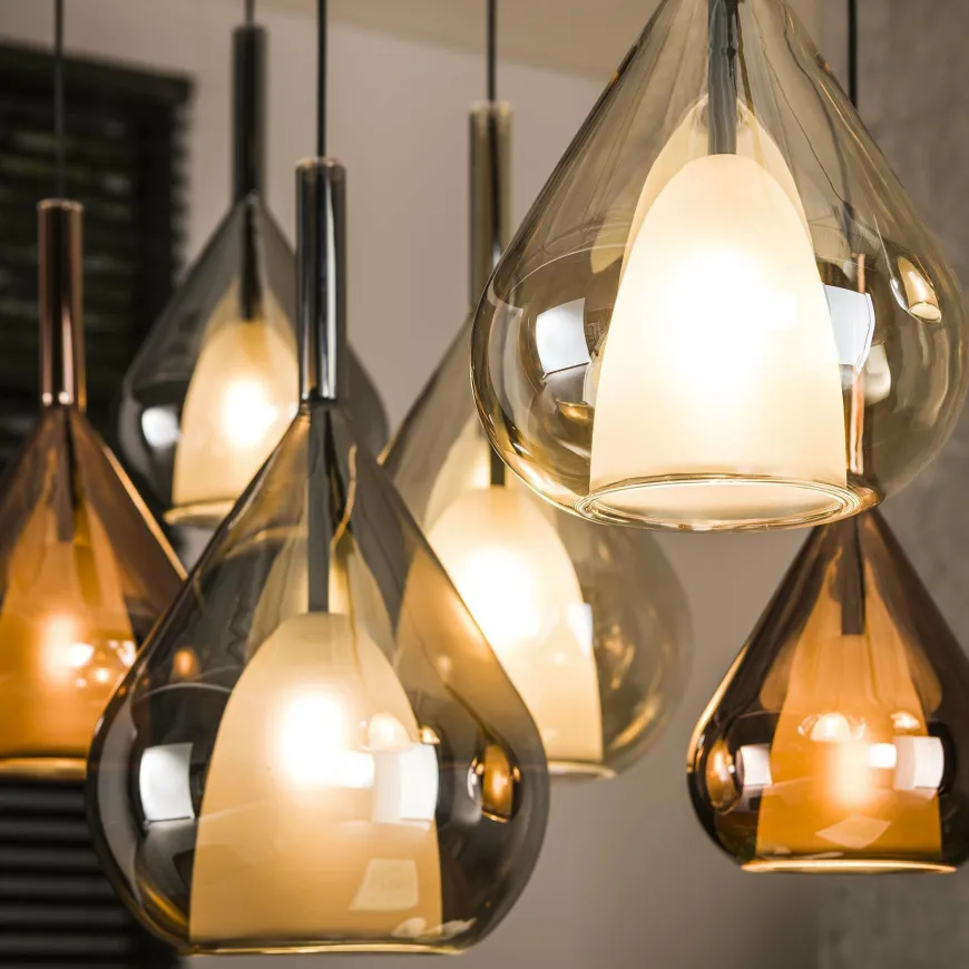WoonStijl Hanglamp 4+3 wings mix glass