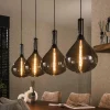 WoonStijl Hanglamp Drop smoke glass met 4 lampen