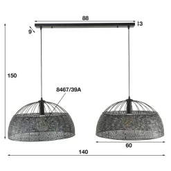 WoonStijl Hanglamp 2L armor Ø60