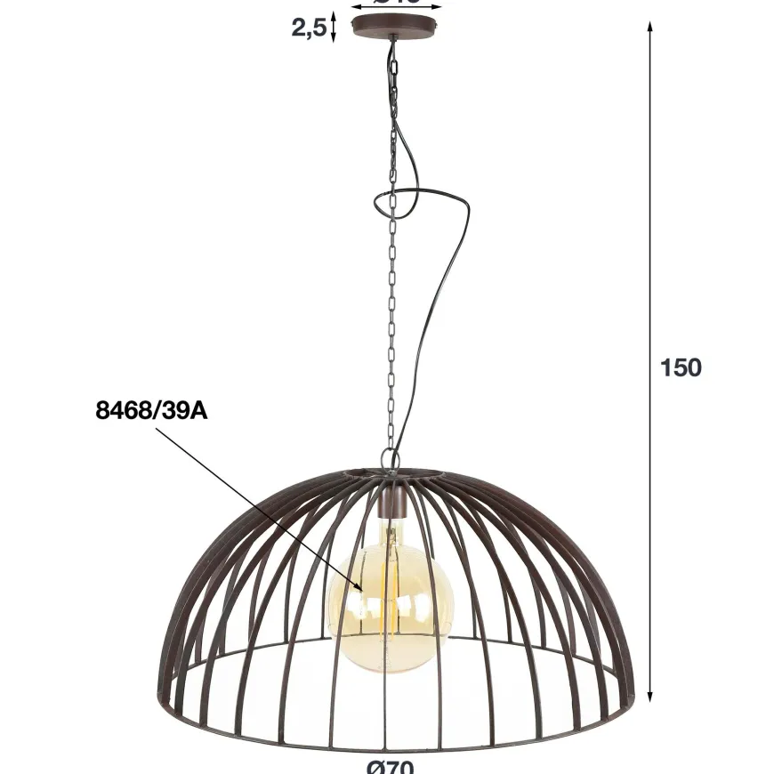 WoonStijl Hanglamp 1L capitol Ø70