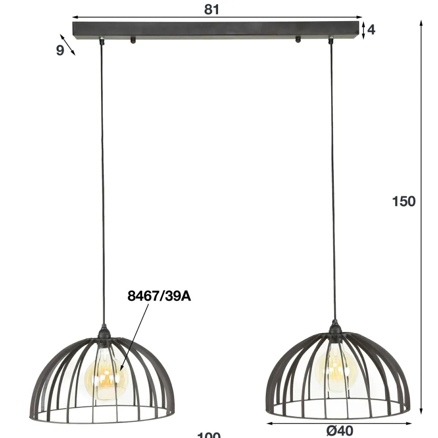 WoonStijl Hanglamp 2L capitol