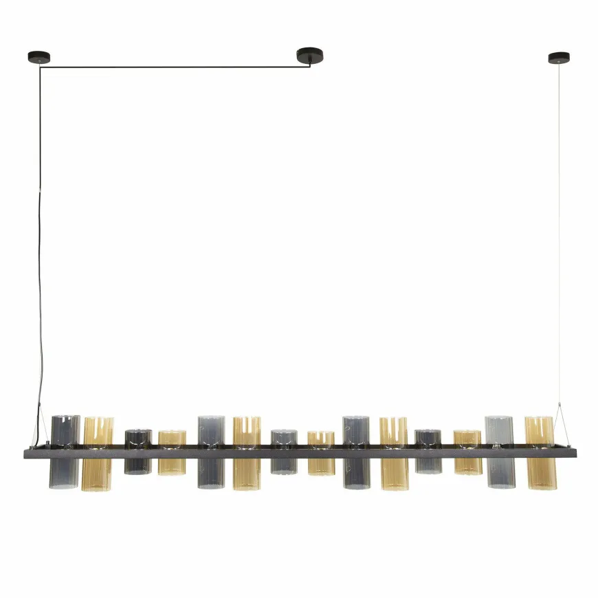WoonStijl Hanglamp 14L cylinder mixed glass