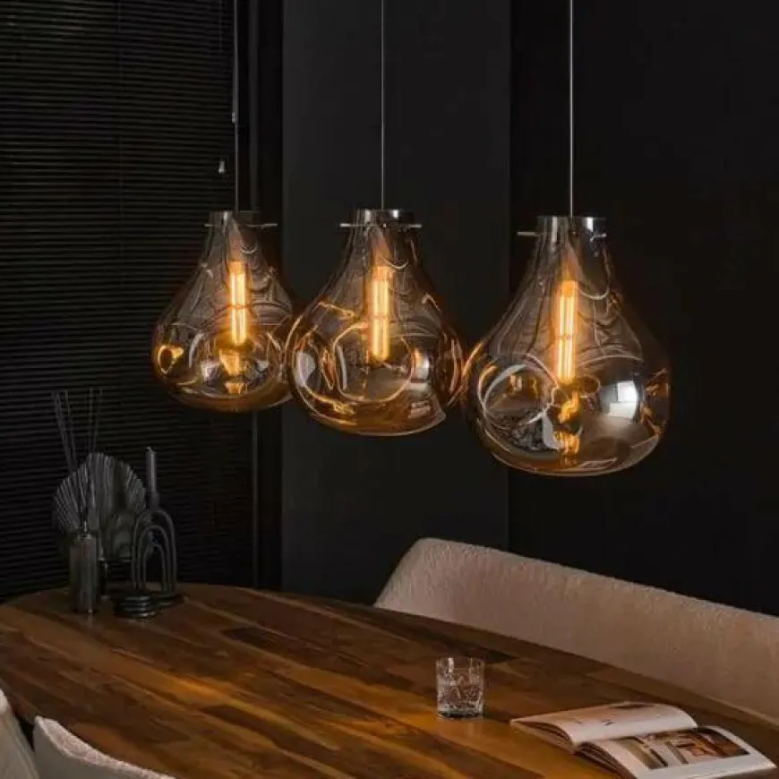 WoonStijl Hanglamp 3L dent glass