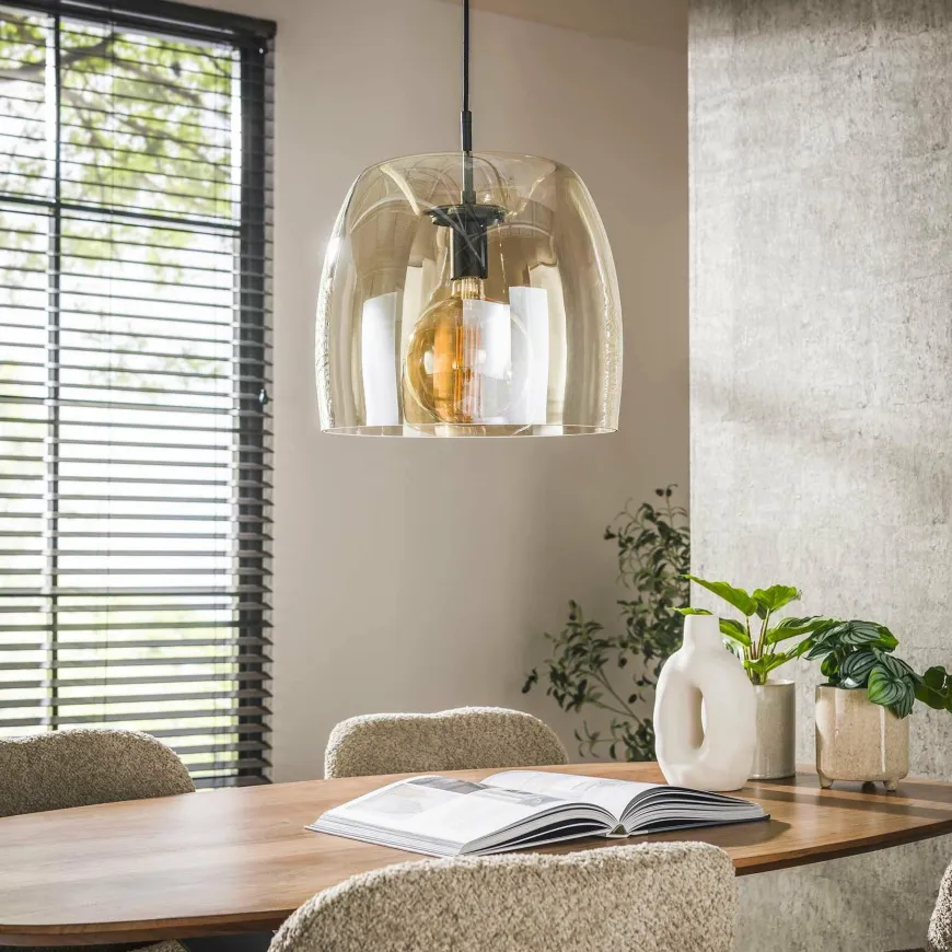 WoonStijl Hanglamp 1L drift glass Amber