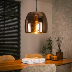 WoonStijl Hanglamp 1L drift glass Koper