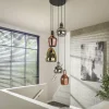 WoonStijl Hanglamp 5L getrapt mix glass tricolore