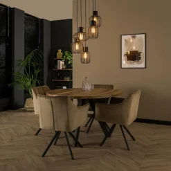 WoonStijl Hanglamp 5L getrapt mix metal