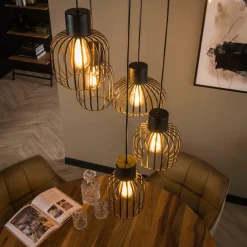 WoonStijl Hanglamp 5L getrapt mix metal