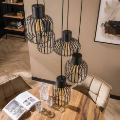WoonStijl Hanglamp 5L getrapt mix metal