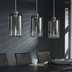 WoonStijl Hanglamp 3L Glass Metallic Grey