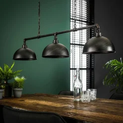 WoonStijl Hanglamp 3L Halfronde Kap-Industrial Tube