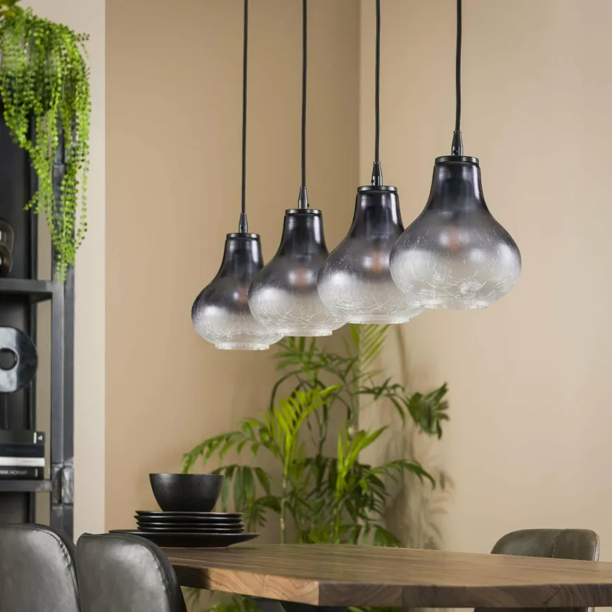 WoonStijl Hanglamp 4L kegel glass