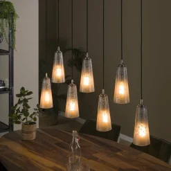 WoonStijl Hanglamp 7L kegel stone