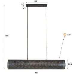 WoonStijl Hanglamp 5L koker mesh