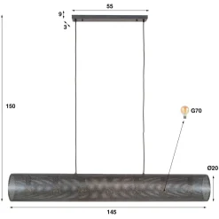 WoonStijl Hanglamp 7L koker XL mesh