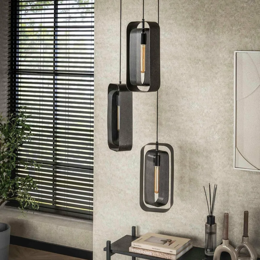 WoonStijl Hanglamp 3L mesh rotate