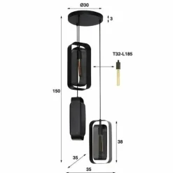 WoonStijl Hanglamp 3L mesh rotate
