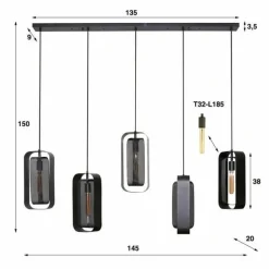 WoonStijl Hanglamp 5L mesh rotate