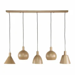 WoonStijl Hanglamp 5L Metallo mix Beige