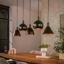 WoonStijl Hanglamp 5L Metallo mix Sienna bruin