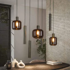 WoonStijl Hanglamp 4+3L mix Bronza