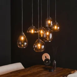 WoonStijl Hanglamp 4+3L mix chromed glas