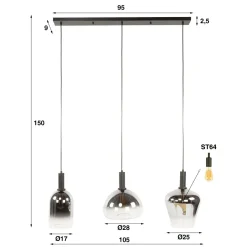 WoonStijl Hanglamp 3L mix Zenith