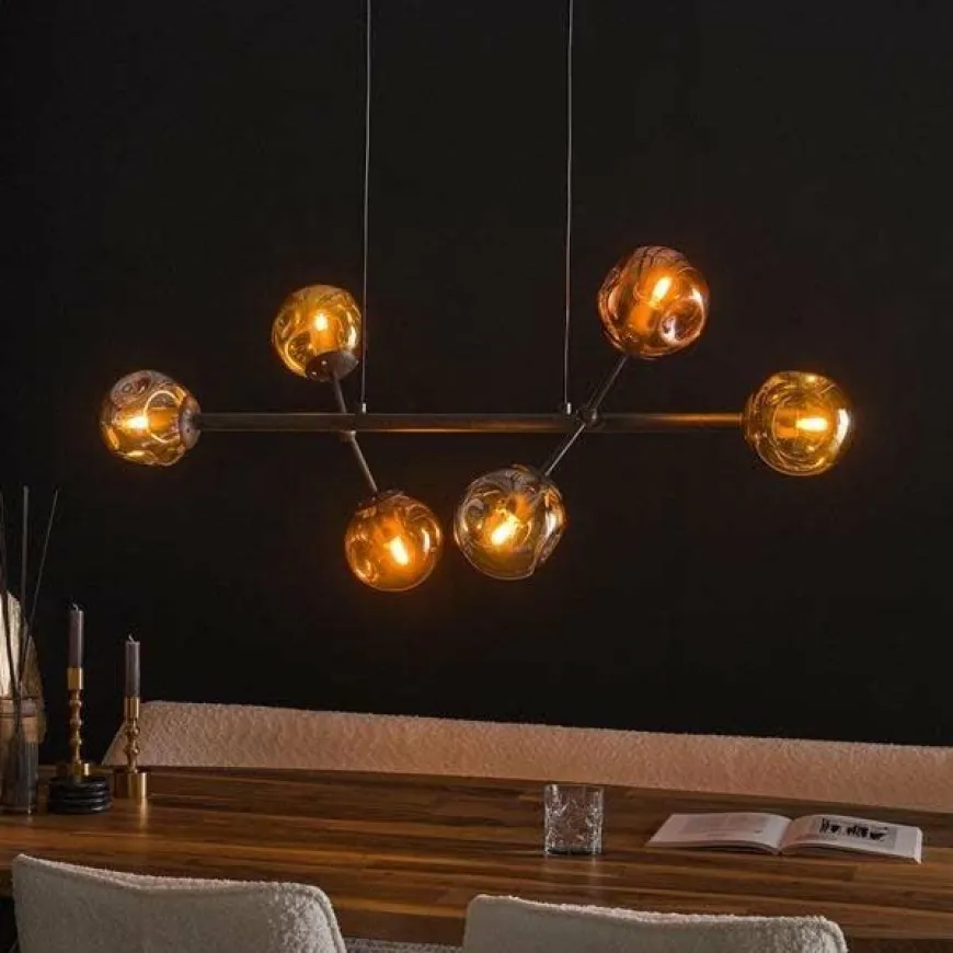 WoonStijl Hanglamp 6L molecule mix glass