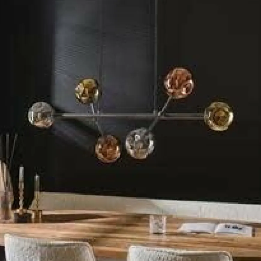 WoonStijl Hanglamp 6L molecule mix glass