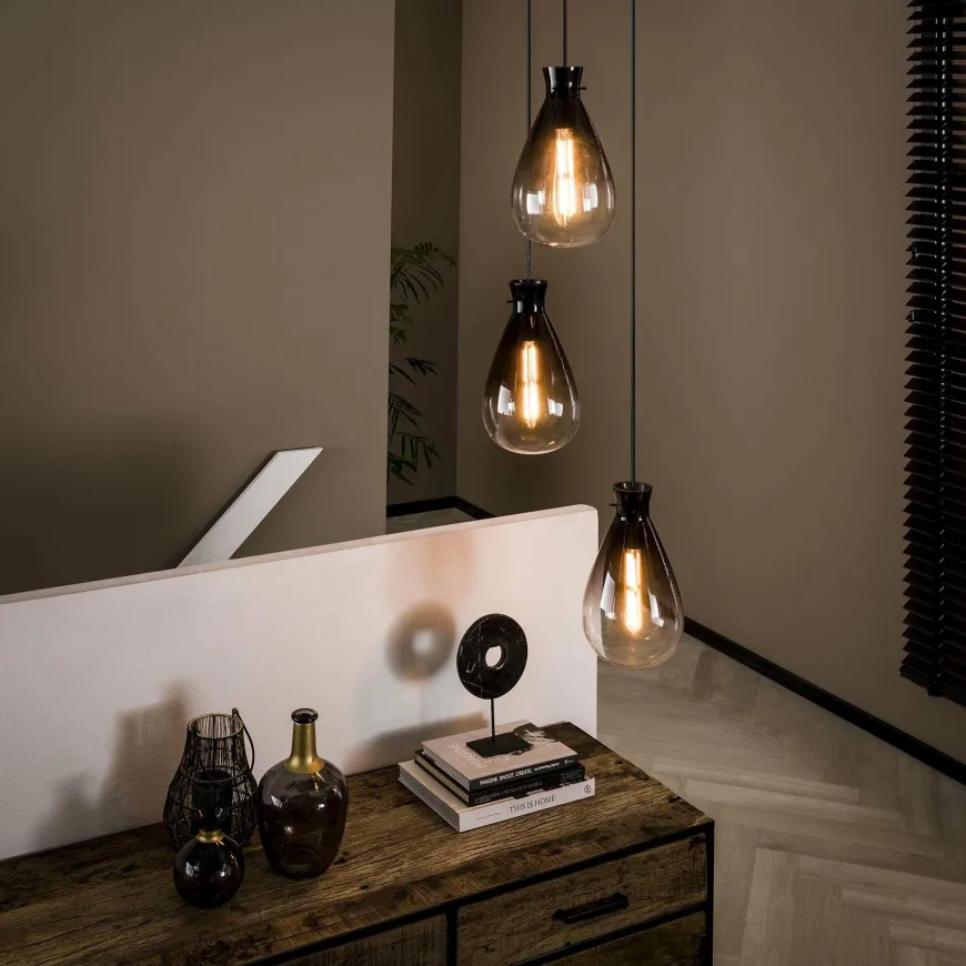 WoonStijl Hanglamp 3L nugget shaded