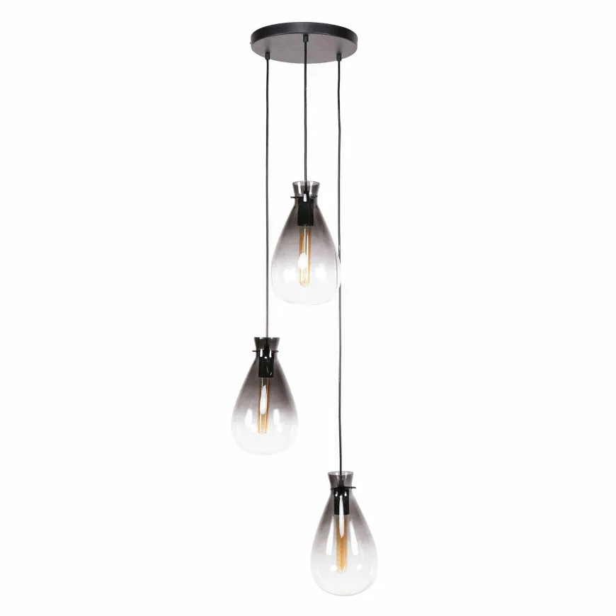 WoonStijl Hanglamp 3L nugget shaded