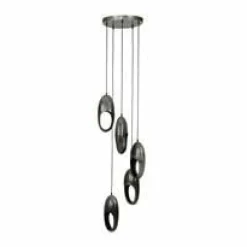 WoonStijl Hanglamp 5L open oog getrapt / Oud zilver