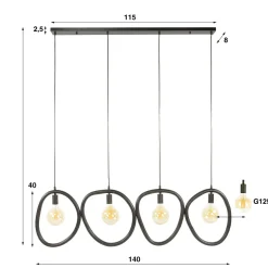 WoonStijl Hanglamp 4L Pebble