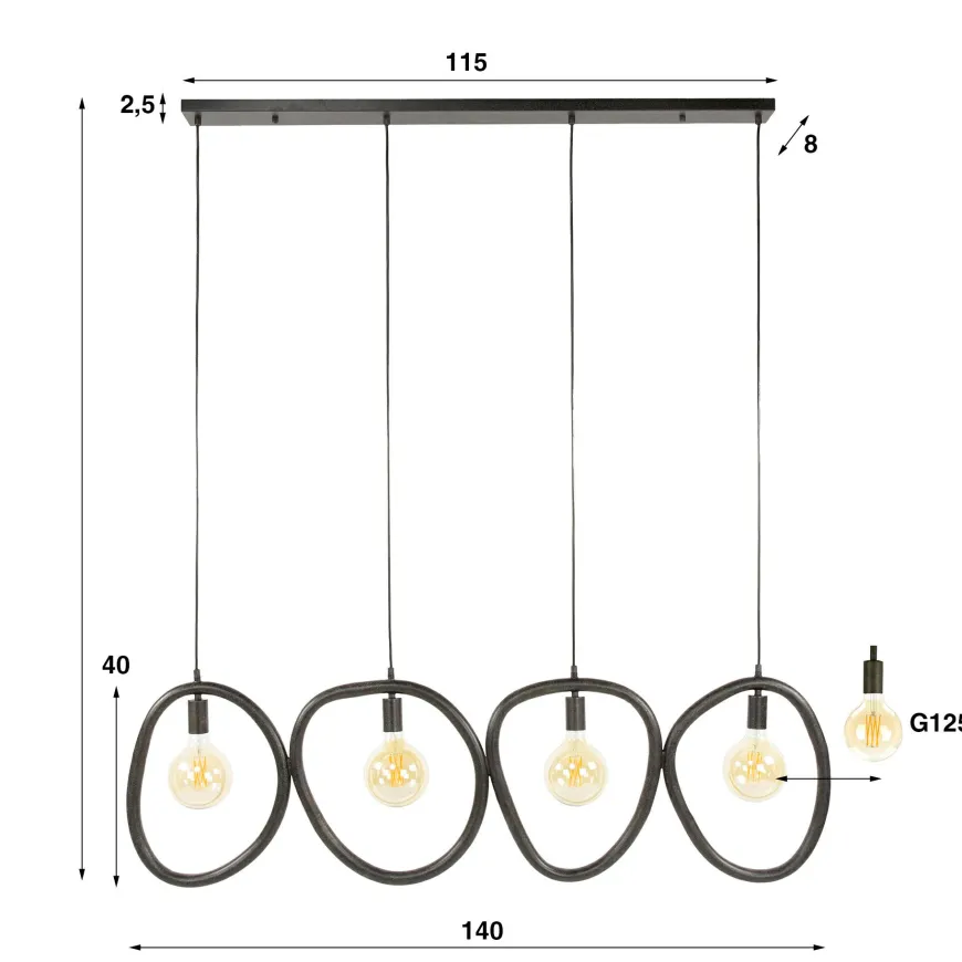 WoonStijl Hanglamp 4L Pebble
