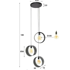 WoonStijl Hanglamp 3L ring geperforeerd