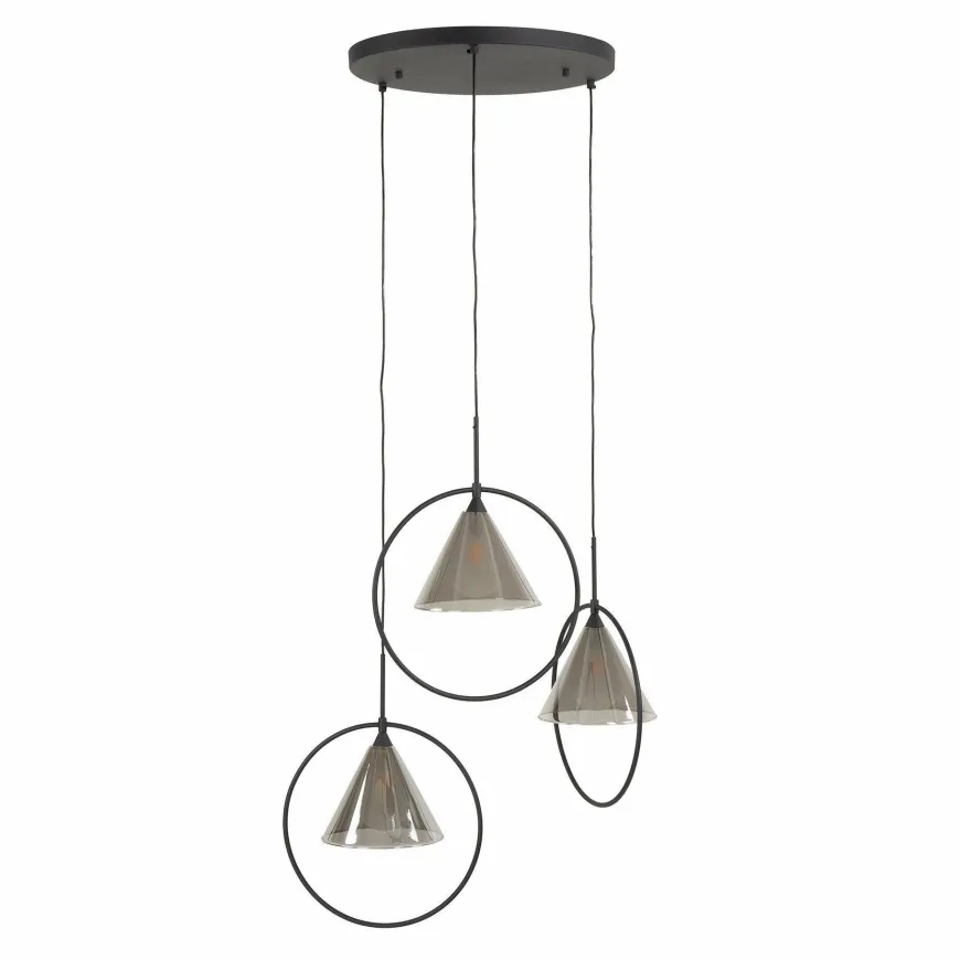 WoonStijl Hanglamp 3L ring getrapt tapse kap (G9)