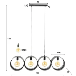 WoonStijl Hanglamp 4L ring geperforeerd