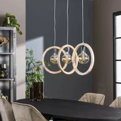 WoonStijl Hanglamp 3L round wood