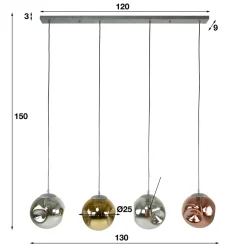WoonStijl Hanglamp 4L stellar